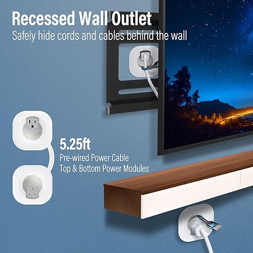 Miniatura 4 de Kit de organización de cables en la pared, ocultador de cables de TV para TV montado en la pared, ocultar cables de TV para montaje en pared, kit de