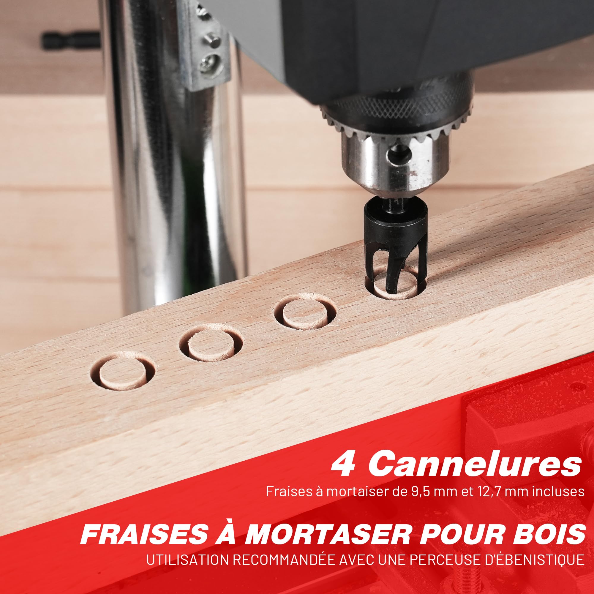EZARC Ensemble de Forets Coniques, 22 Pièces Forets à Bois avec 2 Coupe-Bouchons en Bois,Porte-Bits à Extension Magnétique,1/4" Tige Hexagonale pour Travail du Bois avec Boîte