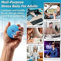 Vista 2 de Mind & Body Stress Balls for Adults - Multi-Density Squeeze Balls for Hand Therapy & Grip Strengthening - Stress & Anxiety Relief - Soft to Triple