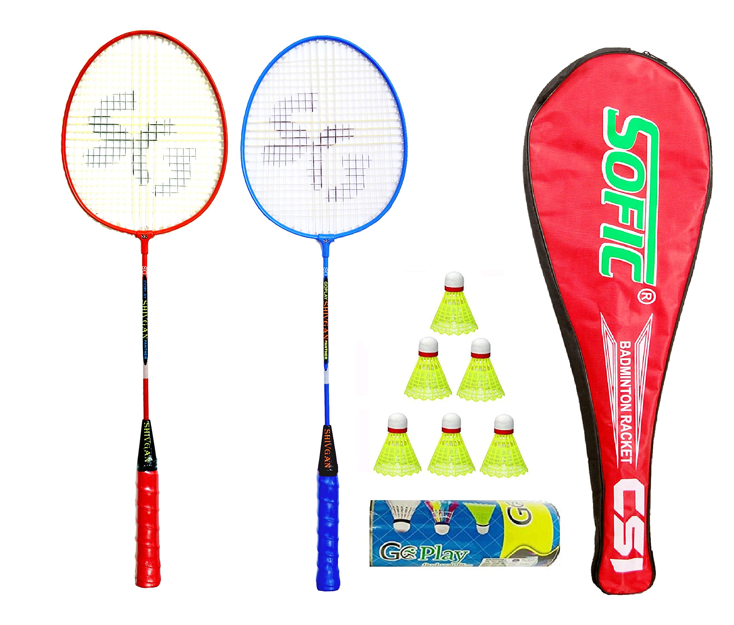 Shivgan Aluminum Badminton Racket with Full Badminton Cover with 6 Shuttles Perfect for Practice (Multicolour), Set of 2 (B08RGHNVNX) Amazon Price History, Amazon Price Tracker