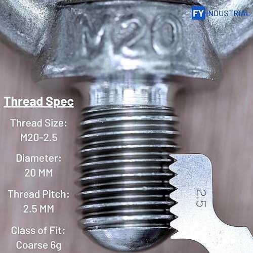 Miniatura 45 de Perno de ojo de elevación del hombro de la maquinaria del acero inoxidable (M8, 5 artículos)