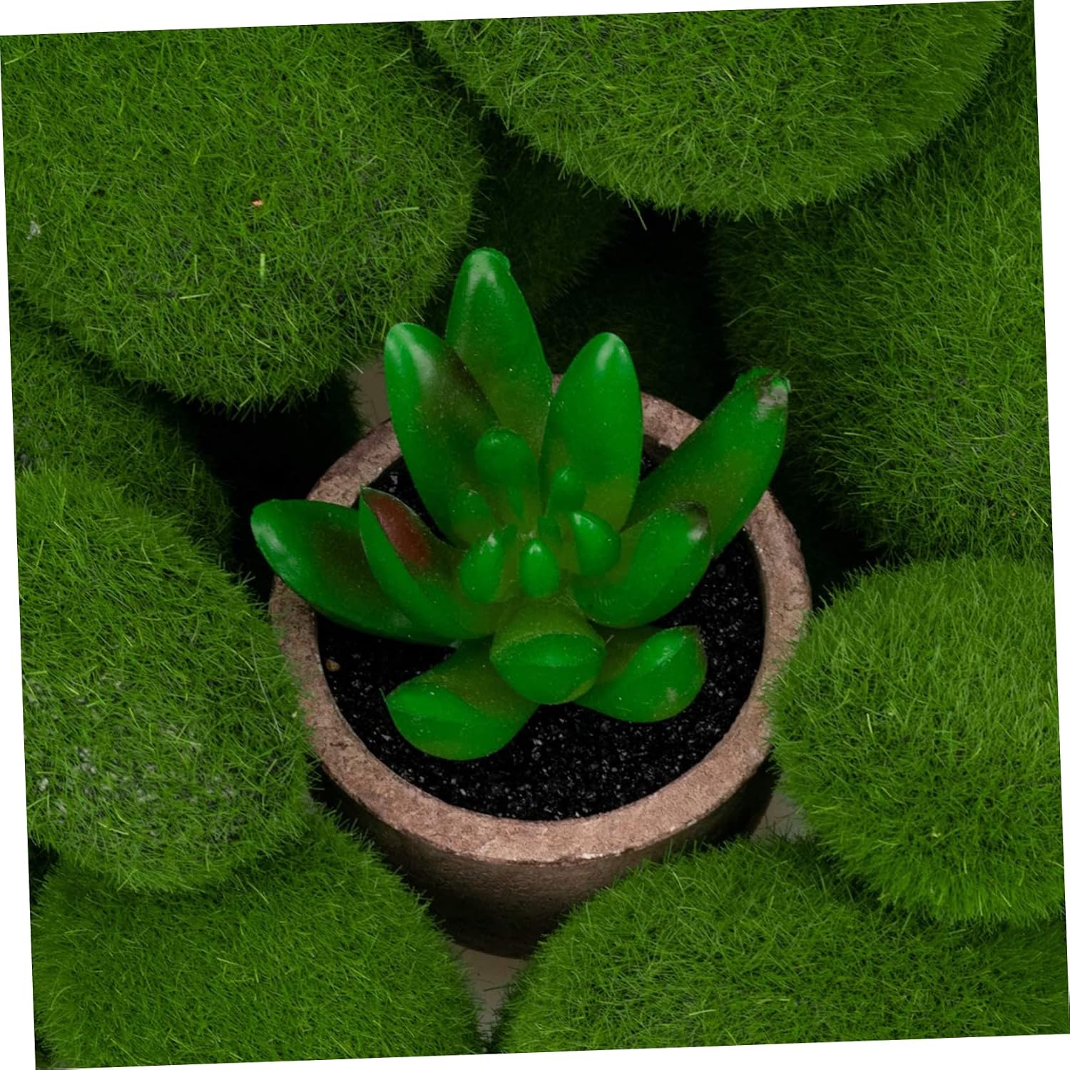 ORFOFE 13pcs Fake Rocks Green Moss Simulation Stone Flocking Moss Stone DIY Garden Stepping