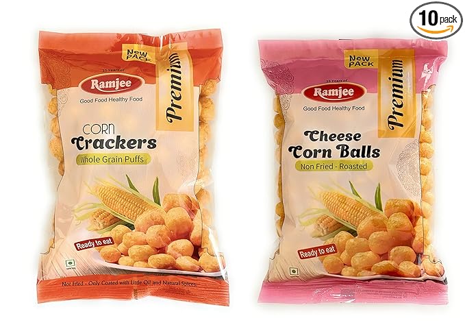 Foods Non Fried Corn Snack Combo| PREMIUM | Assortment of 2 Products (Pack of 10)
