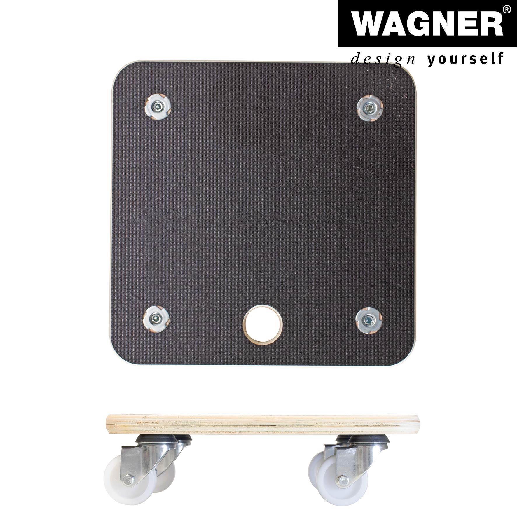 WAGNER Support à roulettes pour Pot de Fleur Maxigrip 29 x 29 x 8,5 cm I Aide de Transport pour l'intérieur + l'extérieur I Bois certifié FSC® I Capacité de Charge 200 kg I Made in Germany - 20135001