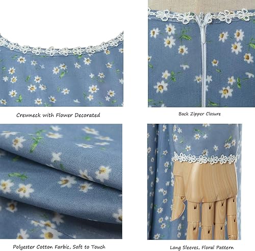 Miniatura 5 de ROLECOS - Vestido de disfraz de pionero para mujer, ropa histórica americana, vestido colonial modesto de la pradera