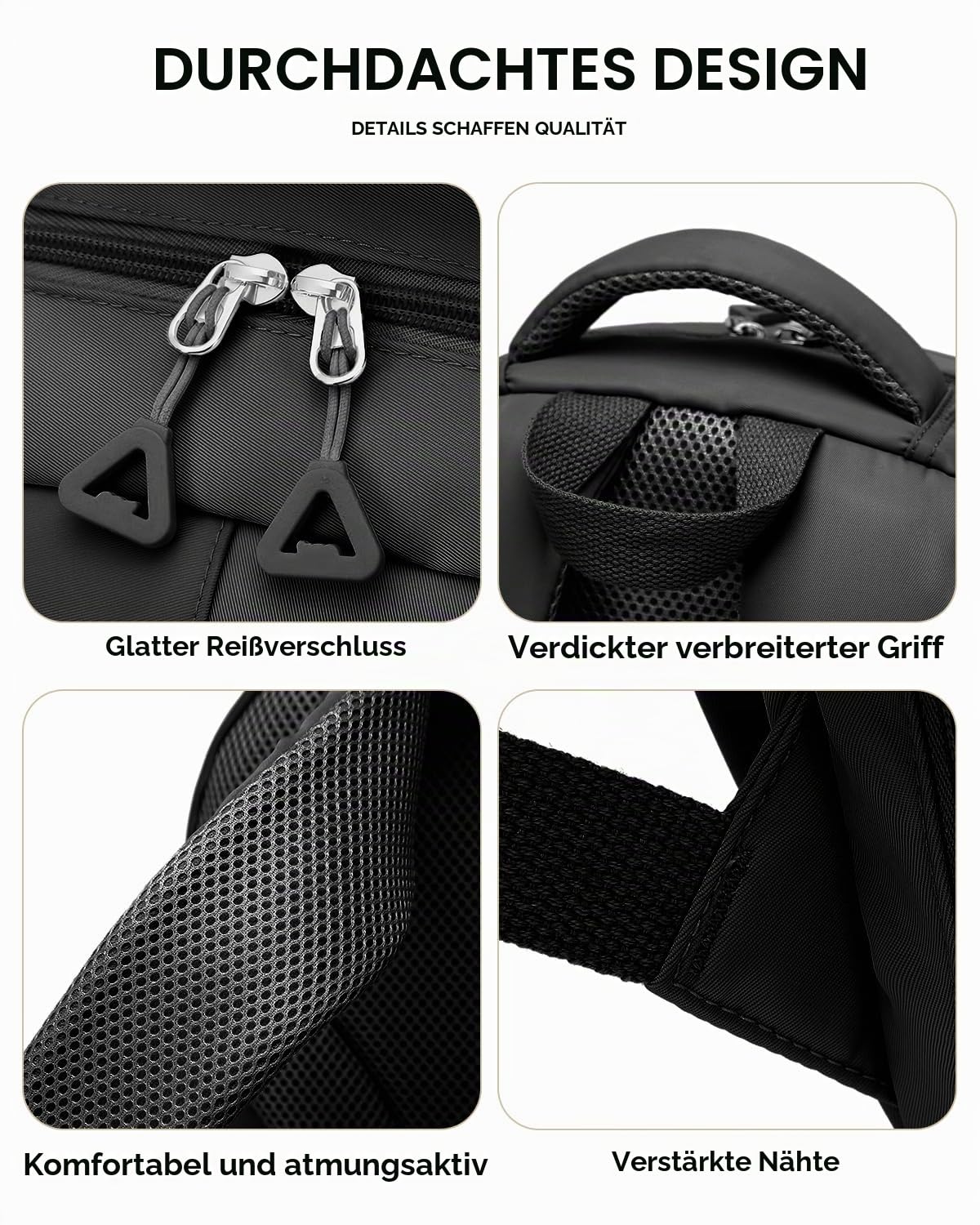 Tanou Schulrucksack Teenager Mädchen Rucksack für Schule Reisen, Schwarz