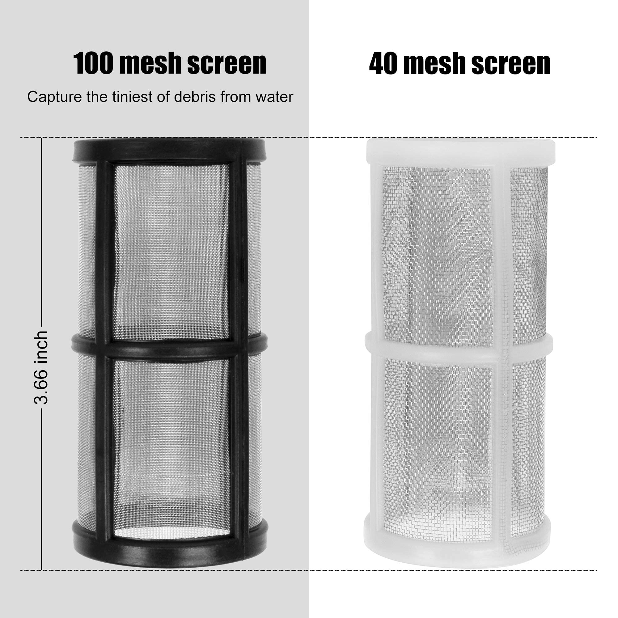BEETRO Filtro de manguera de jardín para lavadora a presión de entrada de agua, accesorio de filtro de sedimento, con malla de 100 y 40 pantallas de malla, 3 juegos