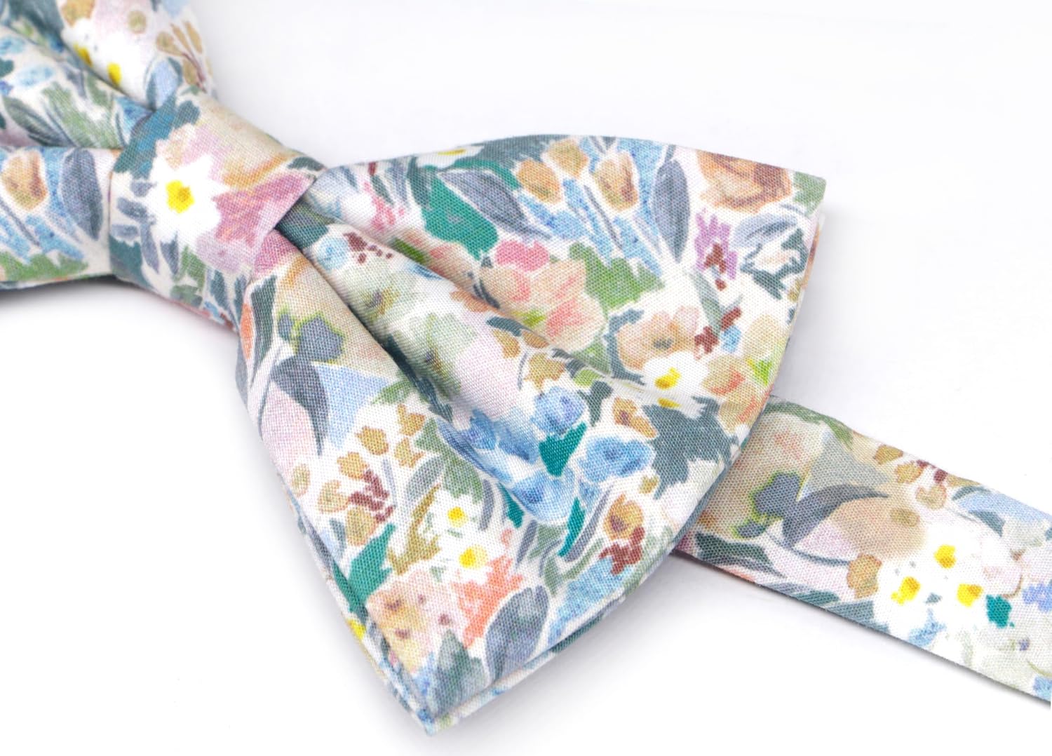 Mens Cotton Floral Pre-tied Bowtie Flower Pattern Bow Tie for Wedding Groomsmen Party