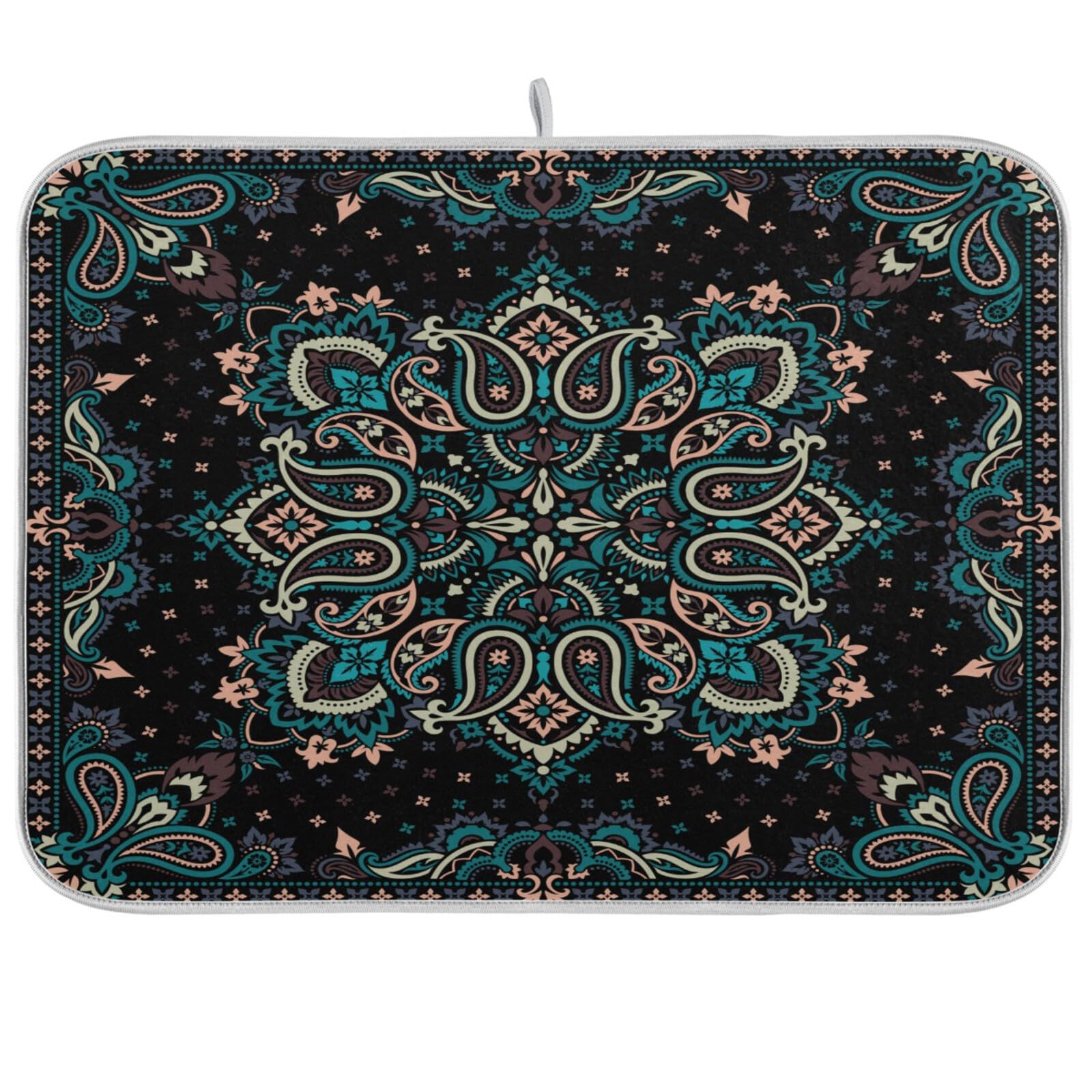 Tatenale Retro Dish Drying Mats for Dishes Washable Absorbent Dish Draining Mat Heat Resistant Kitchen Drying Mat for Countertop 18x24