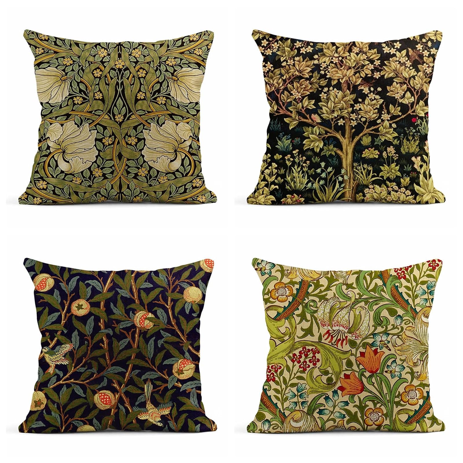 Housses de coussin 65x65cm fleurs vintage en lin carré haut de gamme