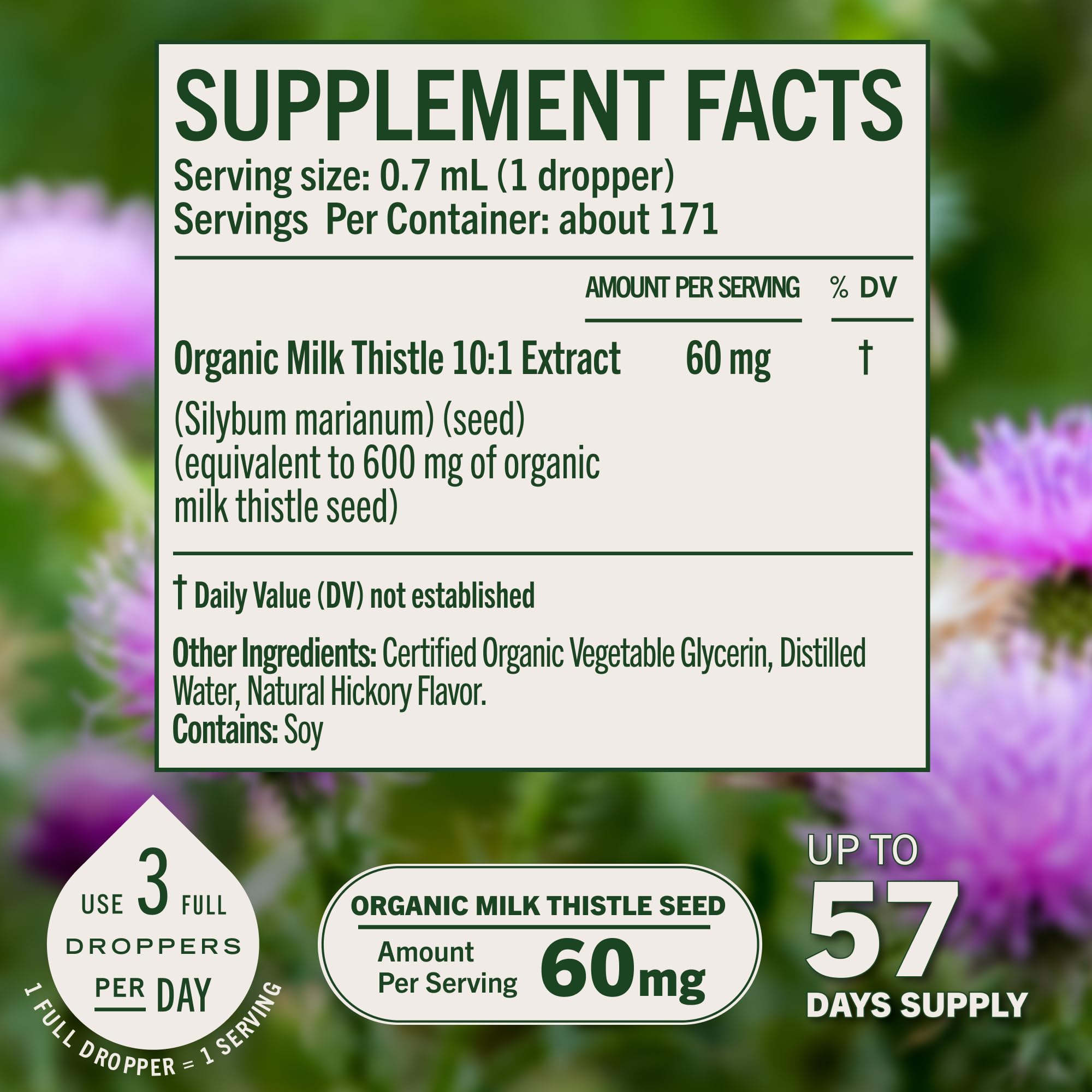HERBAMAMA USDA Organic Milk Thistle Supplement for Liver Detox - 4 oz — Amazon image 4
