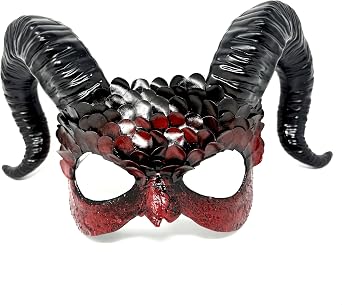 Ram Goat Devil Horns Demon Scary Masquerade Mask For Costume Halloween For Adult
