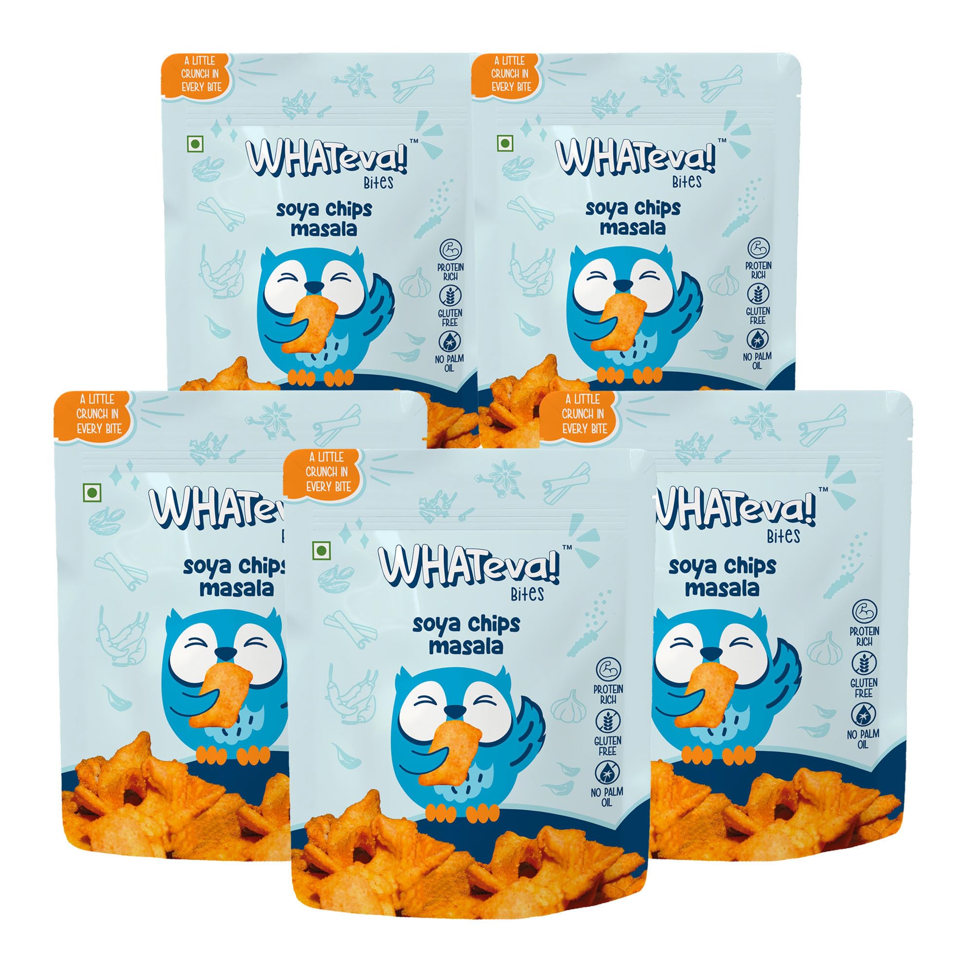 WHATeva! Bites Soya Chips Masala | Protein Rich | Gluten Free| No Palm Oil (pack of 5) 5 x 100 gm (B0D5YRNSMT) Amazon Price History, Amazon Price Tracker