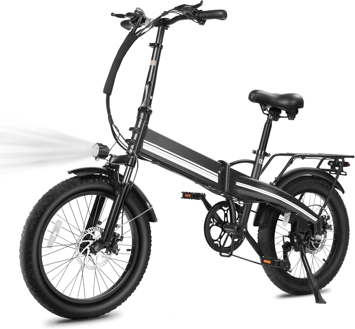 Qlife Speedy-ST Electric Bike for Adults Peak 749W, 20"×3" Fat Tire Foldable Electric Bicycle, Up to 40Miles, 374.4WH UL2849 Battery Step-Through Ebike with Fork Suspension 7 Speed