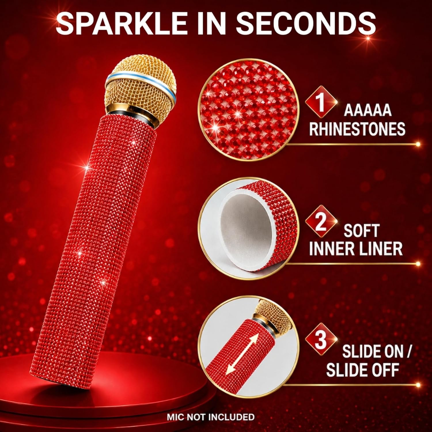 Red Dazzle Sleeve adding Shine to Wireless Mic image 3