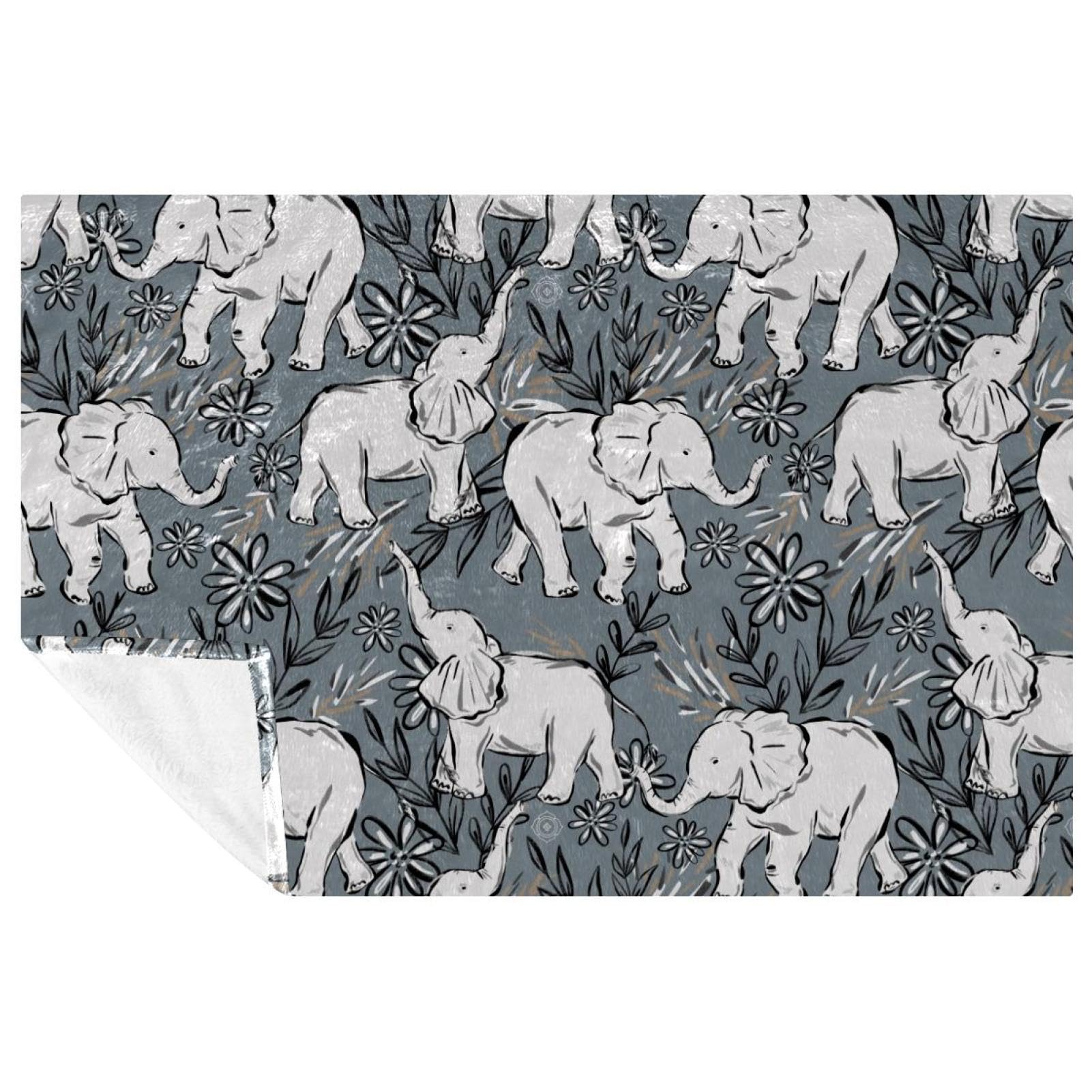 Couverture éléphant bébé pour pique-nique et camping, plaid de plage doux
