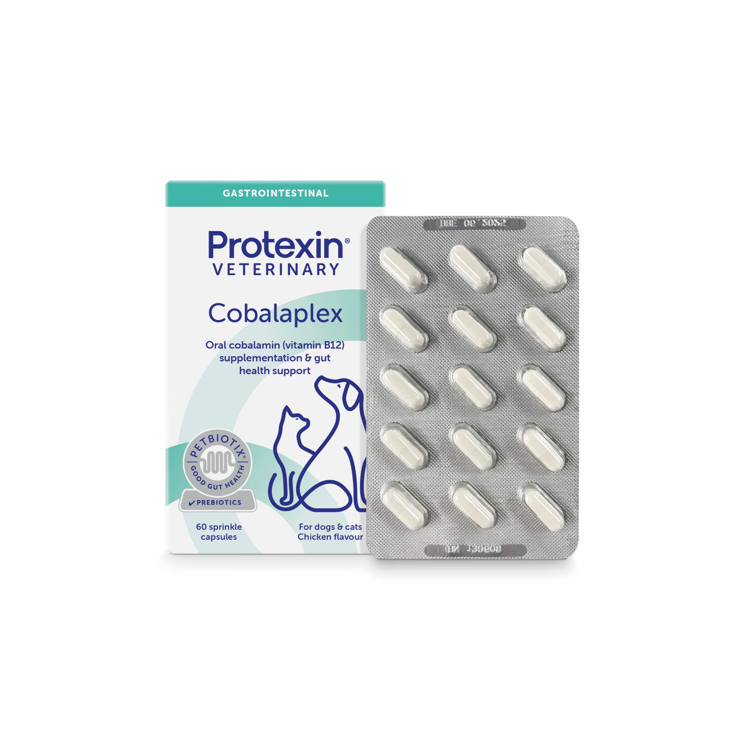 ECUPHAR - Cobalaplex Mangime Complementare per Cani e Gatti, ntegratore di Cobalamina e Acido Folico - Confezione da 60 Capsule Apribili