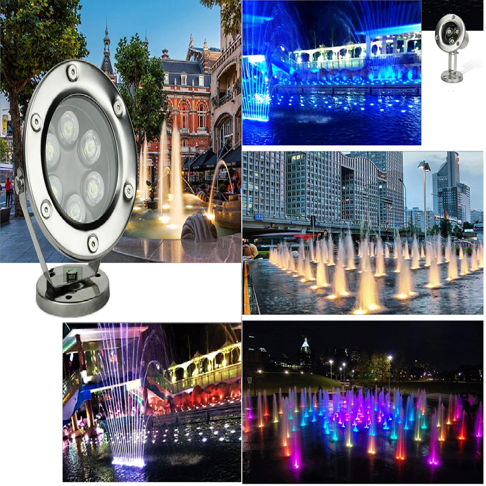 Luce Subacquea 12V LED Impermeabile Luce Subacquea Luce Piscina Luce Pesce Stagno Acqua Scena Luce Spot Luce Fontana Luce Paesaggio (Yellow)