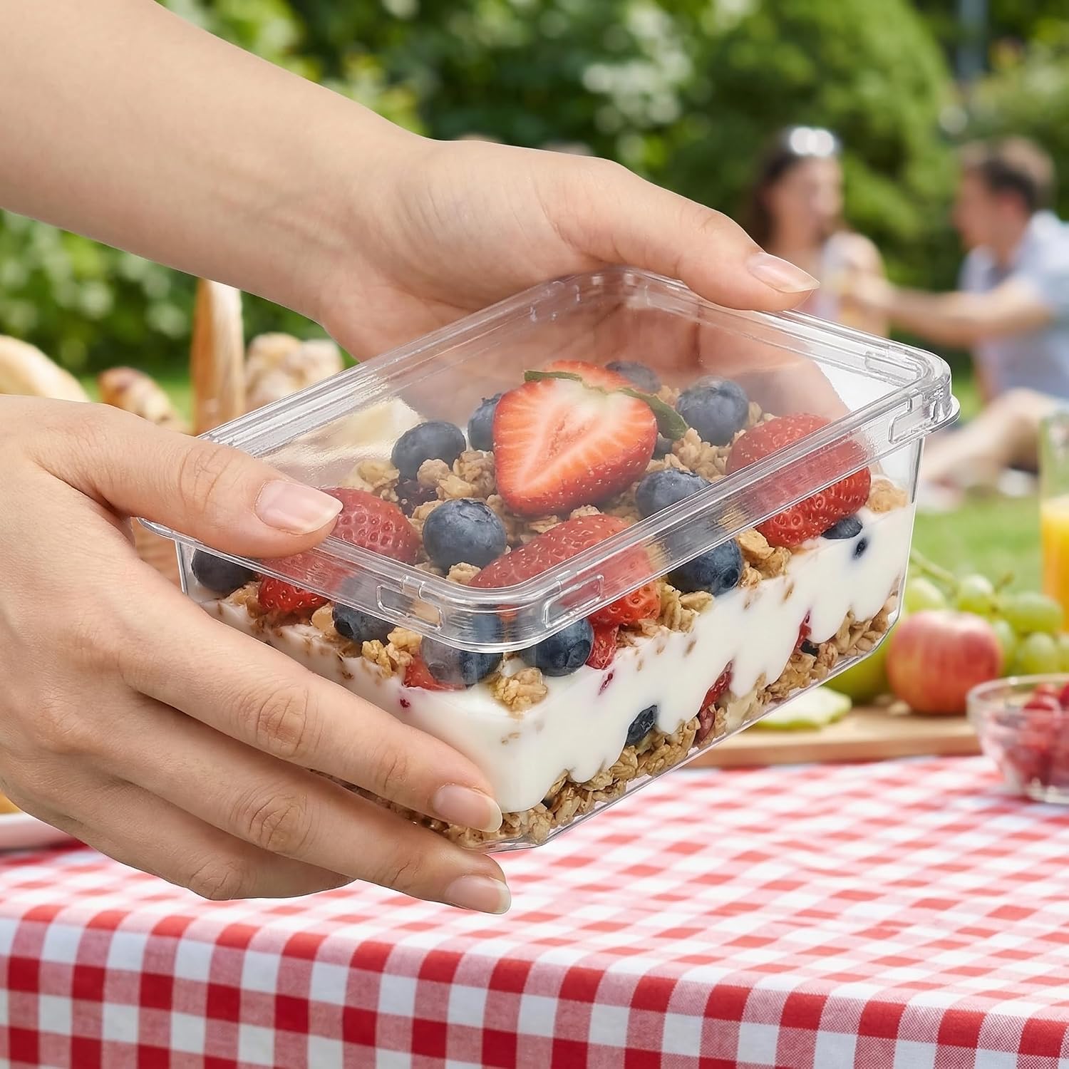 NUOBESTY 10 Pack Clear Dessert Containers with Lids, Small Cake Slice Box for Tiramisu Cheesecake, Individual To Go Food Packaging for Sandwich Bakery, Cafe
