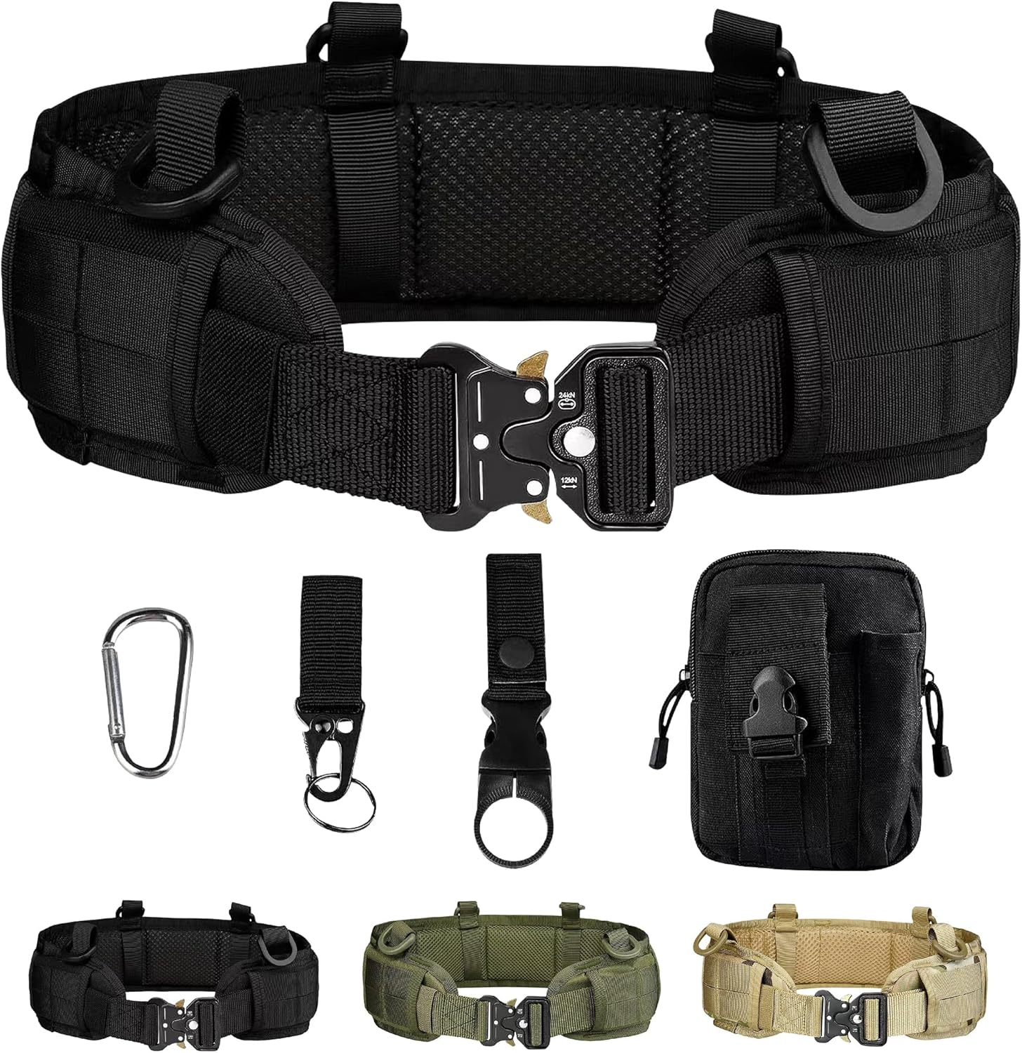 Tactical Battle Belt Molle Belts with Pouches for Sports Outdoors Hunting