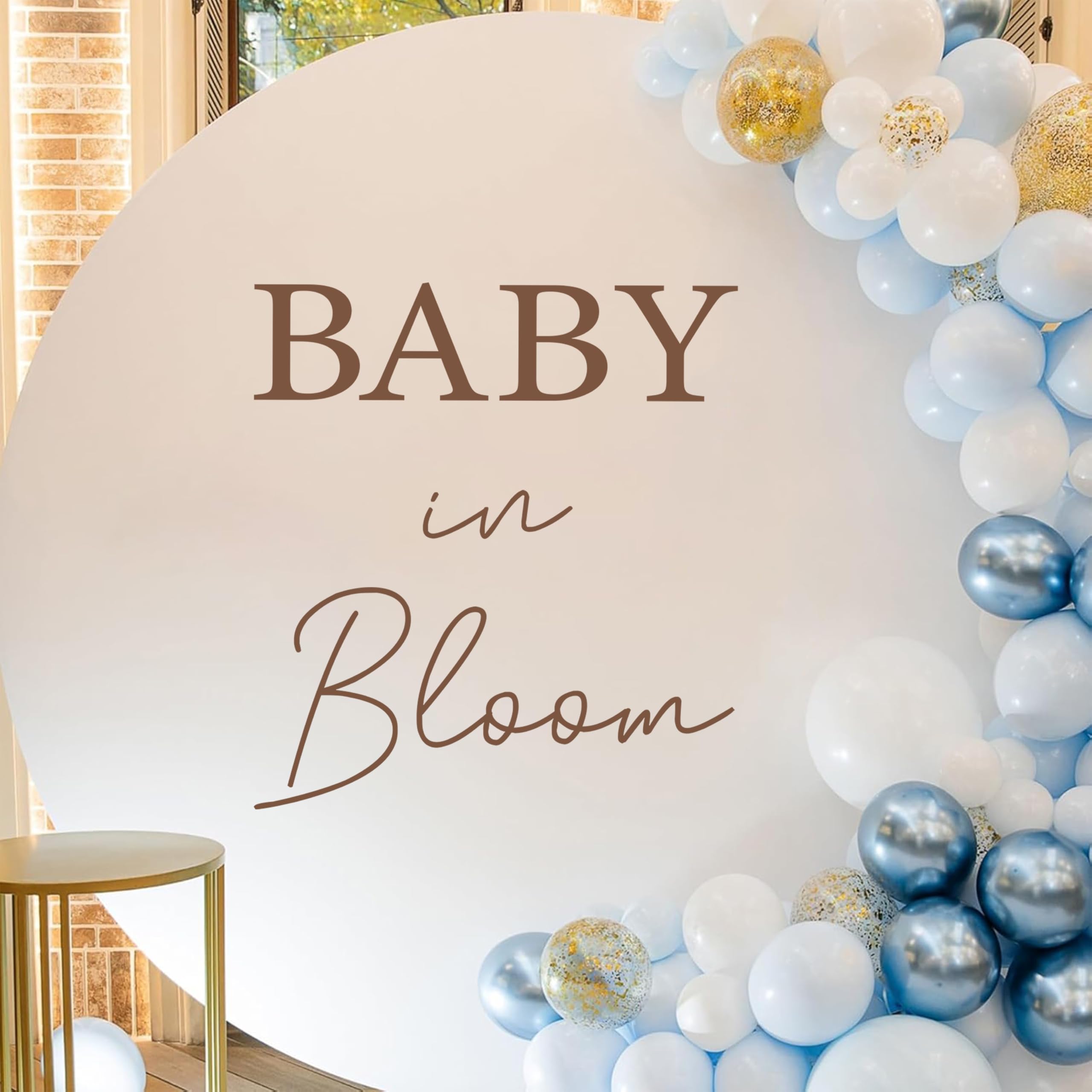 Baby in Bloom Wall Decal, 2-Piece Party Decoration, Brown Letters