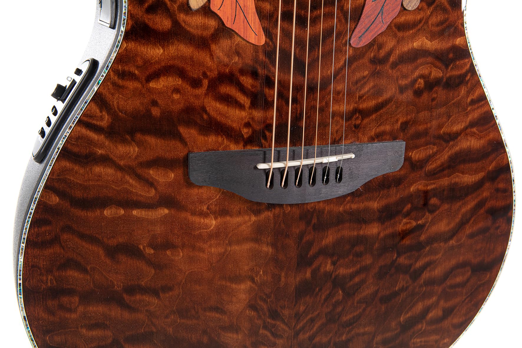 OVATION E-Akustikgitarre Celebrity Elite Plus CE44P Mid Cutaway - Edelholzdecke - Mid-depth Lyrachord Body - Dark Tiger Eye - CE44P-TGE-G