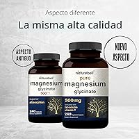 Vista 3 de Cápsulas de glicinato de magnesio de 500 mg, 240 unidades, 100 % quelado y purificado, probado por terceros, sin OGM y sin gluten
