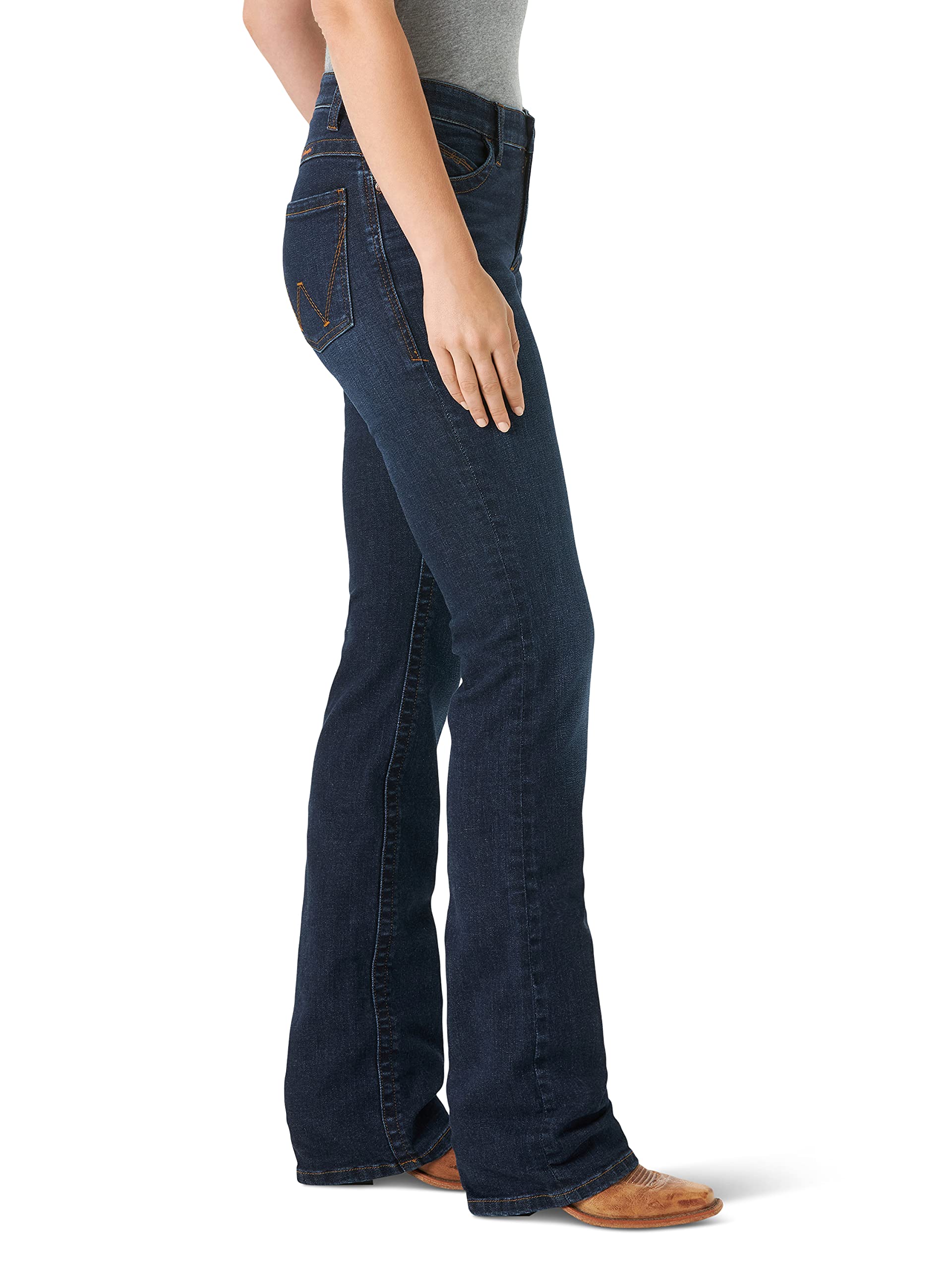 Wrangler Damen Retro Mae mittelhohe Stretch-Boot-Cut-Jeans in Übergröße