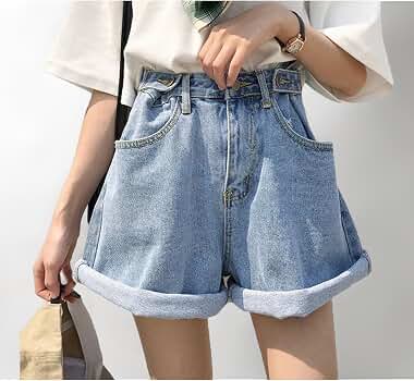 Amazon | [ニカ] レディース デニム パンツ 夏 ショートパンツ ハイ