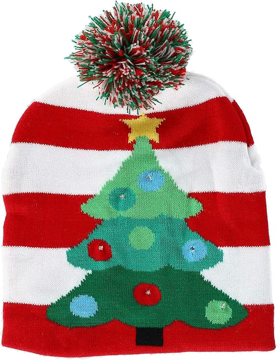 Flashing Holiday Knitted Hat Light Up 