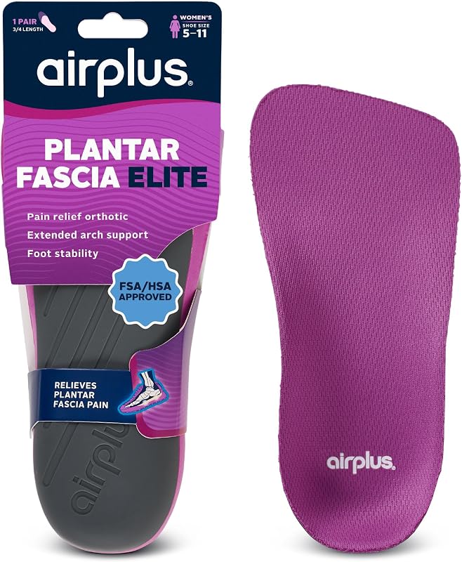Plantar Fascia Orthotic Insoles – Precision Arch Support & Gel Cushioning for Heel Spurs, Plantar Fasciitis Relief, Foot Stability – Customizable Trim-to-Fit Design, Shock Absorbing, (1 Pair)