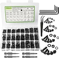 Vista 13 de Juego de 2410 piezas de tuercas y pernos M2 M3 M4 M5, pernos métricos de cabeza hexagonal con botón de 4 mm a 20 mm, pernos y tuercas de acero