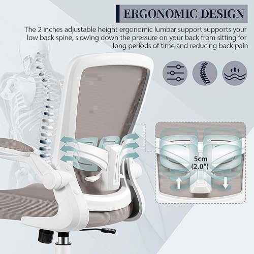 Miniatura 3 de FelixKing Silla de oficina, silla de escritorio ergonómica con altura ajustable y soporte lumbar, sillas giratorias, silla de computadora de