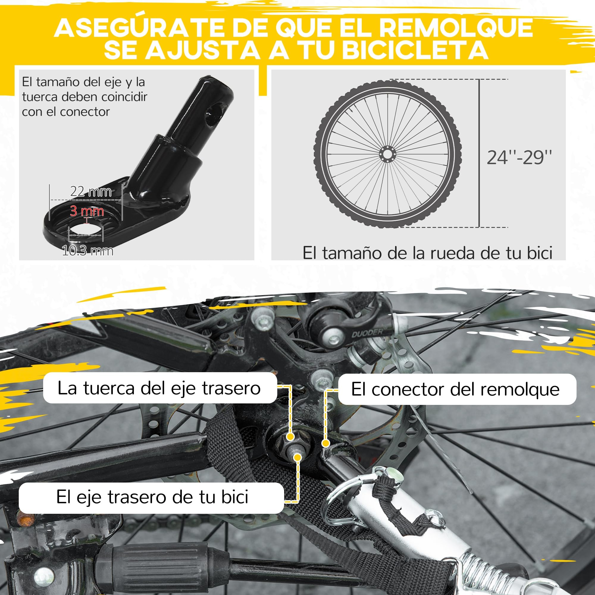 HOMCOM Remolque de Bicicleta para Niños +18 Meses Cochecito para Transporte de 2 Plazas con Cinturón de Seguridad Espacio de Almacenamiento y Sistema de Amortiguador 140x88x90 cm