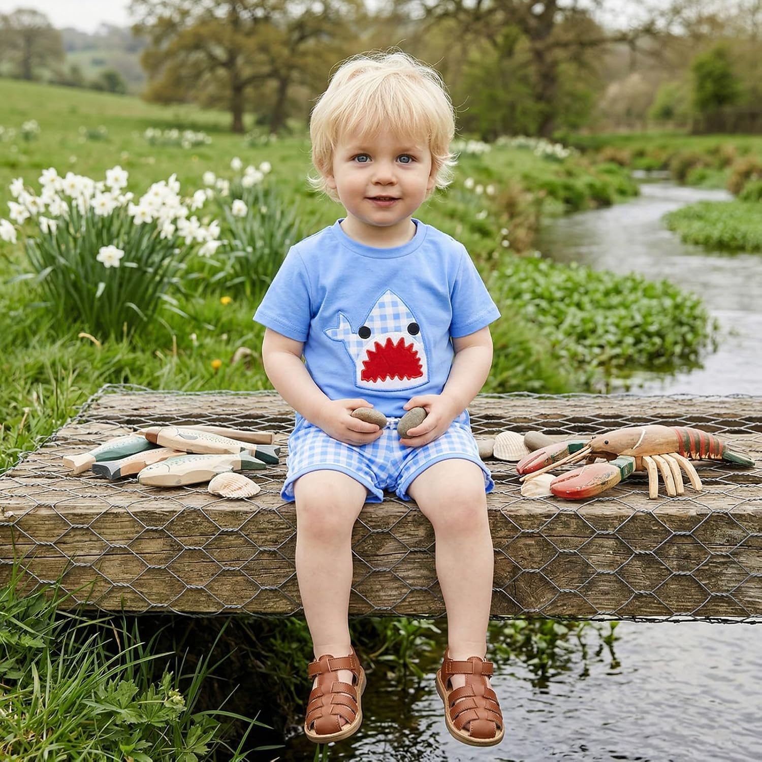 Kavousa Toddler Baby Boy Clothes Animal Print T-Shirt Shorts Set Outfit image 2
