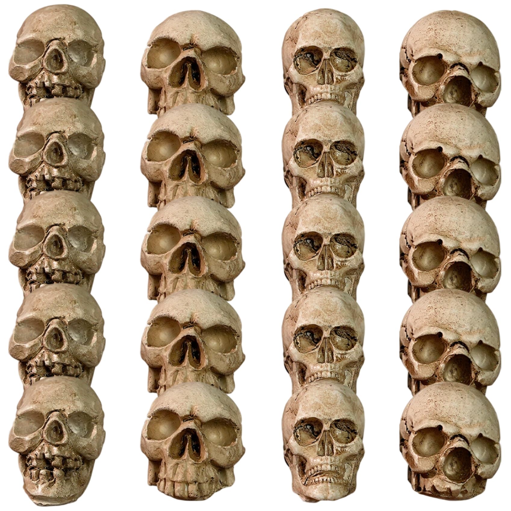 20 mini calaveras de resina realistas para decoración de Halloween y maquetas