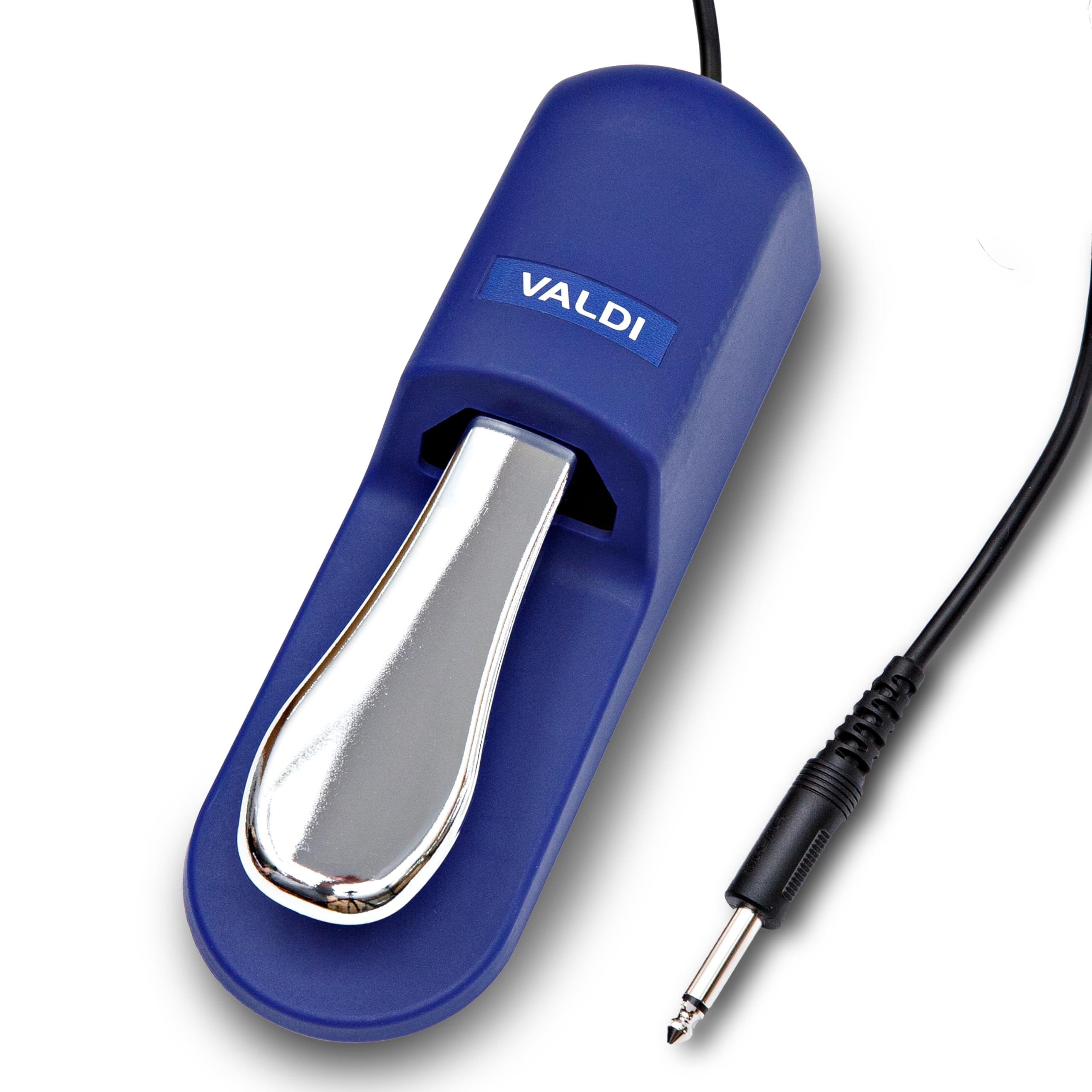 VALDI BP-3 Sustain Pedal - Universal Pedal for Keyboard Piano, Digital Pianos, MIDI Keyboards & Synths - Conversion Switch for All Brands - 1/4'' Jack, Anti-Slip Design, Extended Cable (BLUE)