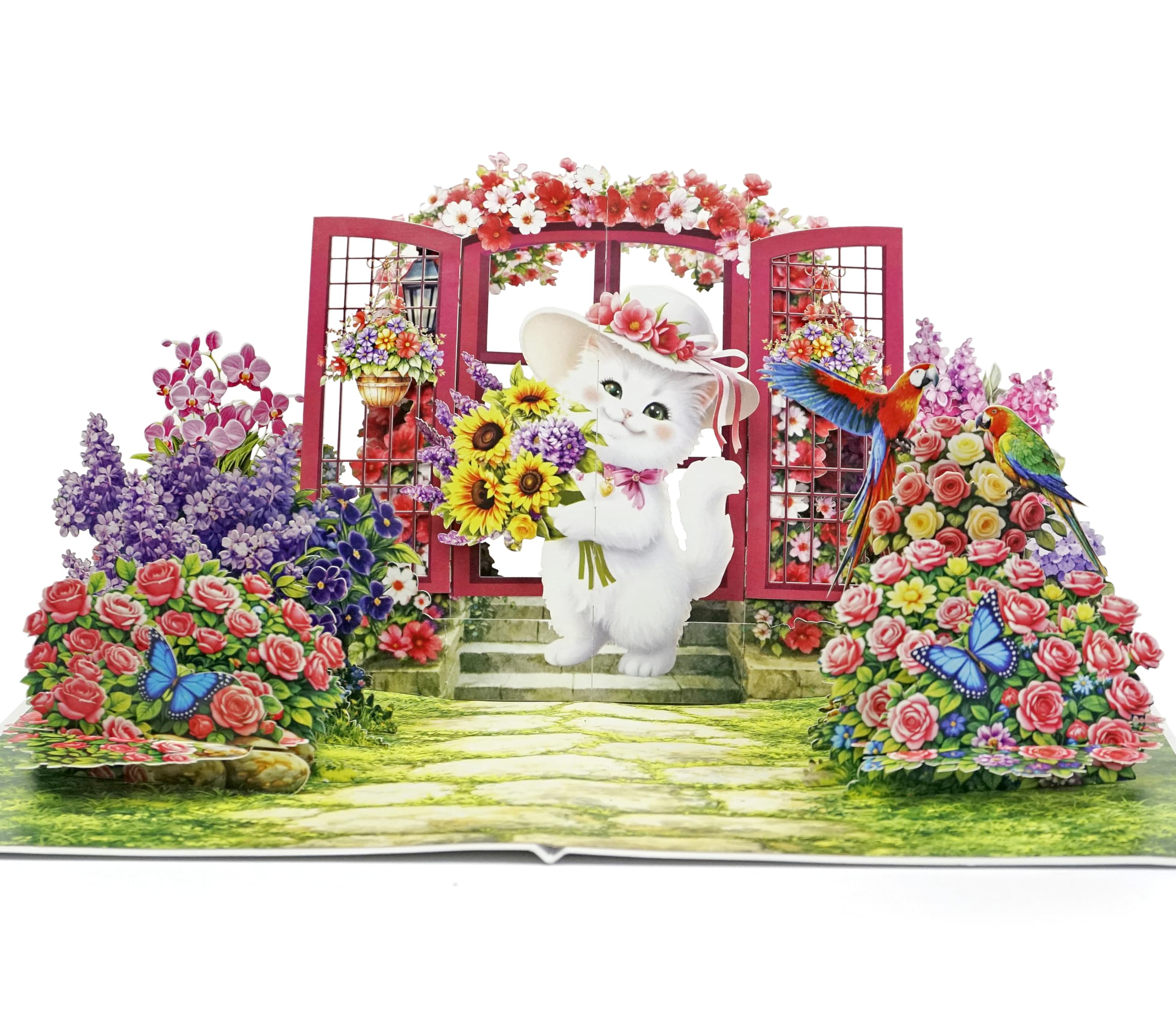CUTPOPUP Meow Lady Pop Up Birthday Cards for Women, 3D Birthday Flowers Greeting Card for Her Wife Mum Valentines Card Anniversary Happy Mothers Day Cards (Meow Lady) US8-SD275UK — image 1