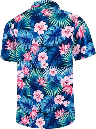 Hawaiian Shirts for Men Summer Casual Button Down Floral Shirts Men's Short Sleeve Aloha Beach Shirt