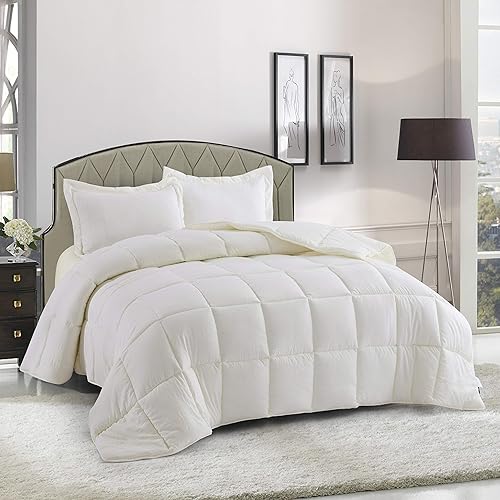 Miniatura 6 de HIG juego de edredón de 3 piezas de plumón alternativo  edredón reversible para todas las estaciones con dos fundas