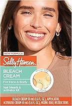 Sally Hansen Bleach Cream for Facial Hair & Body Hair, Vegan Formula, Enriched with Glycerin, All Skin Types, Pack of 2 (Package May Vary)