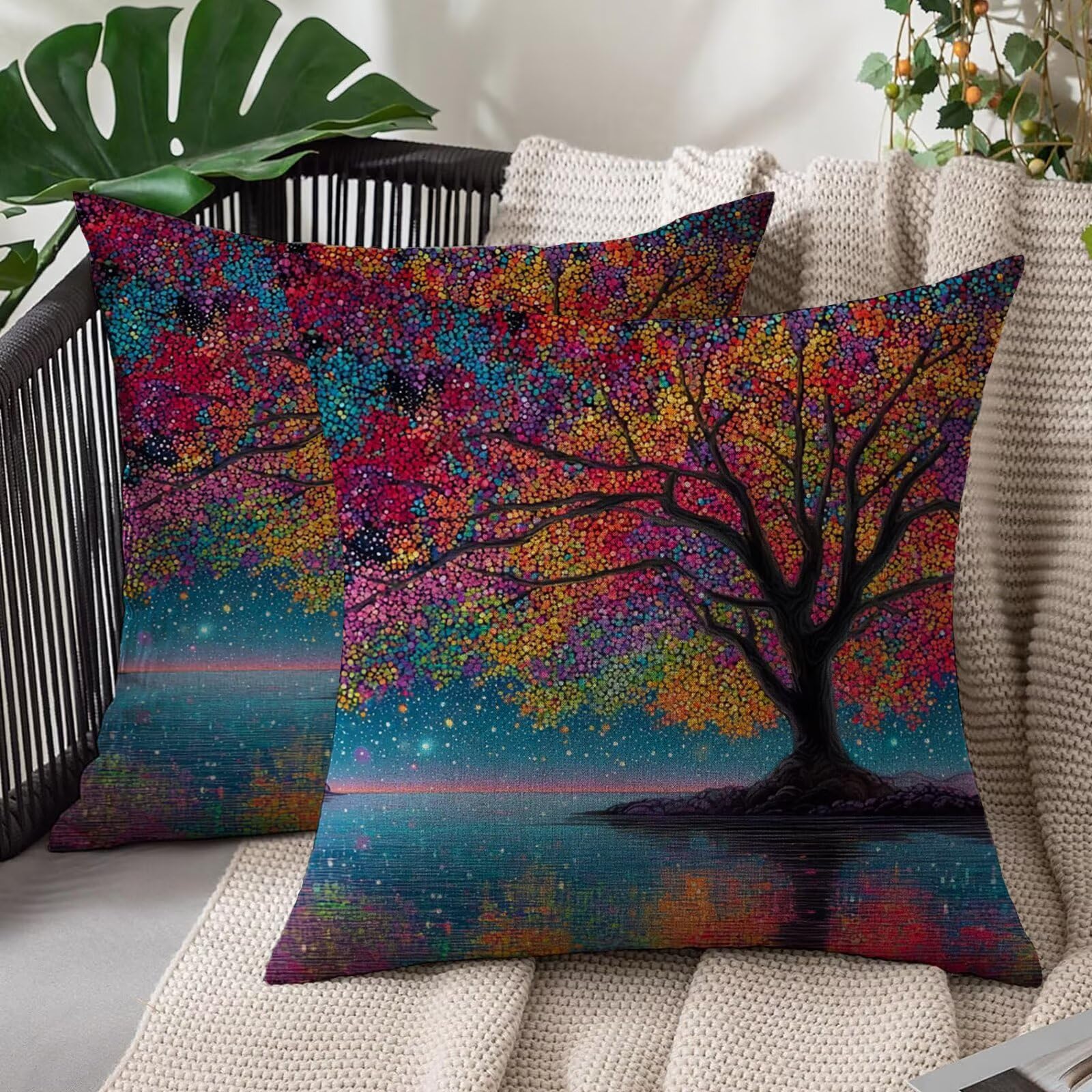 Taie d'oreiller 60x60 cm en lin pur pour une décoration de salon élégante et durable