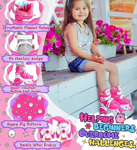 Miniatura 2 de Patines ajustables para niñas y niños con ruedas iluminadas de 3 a 9 años  Patines con ruedas iluminadoras