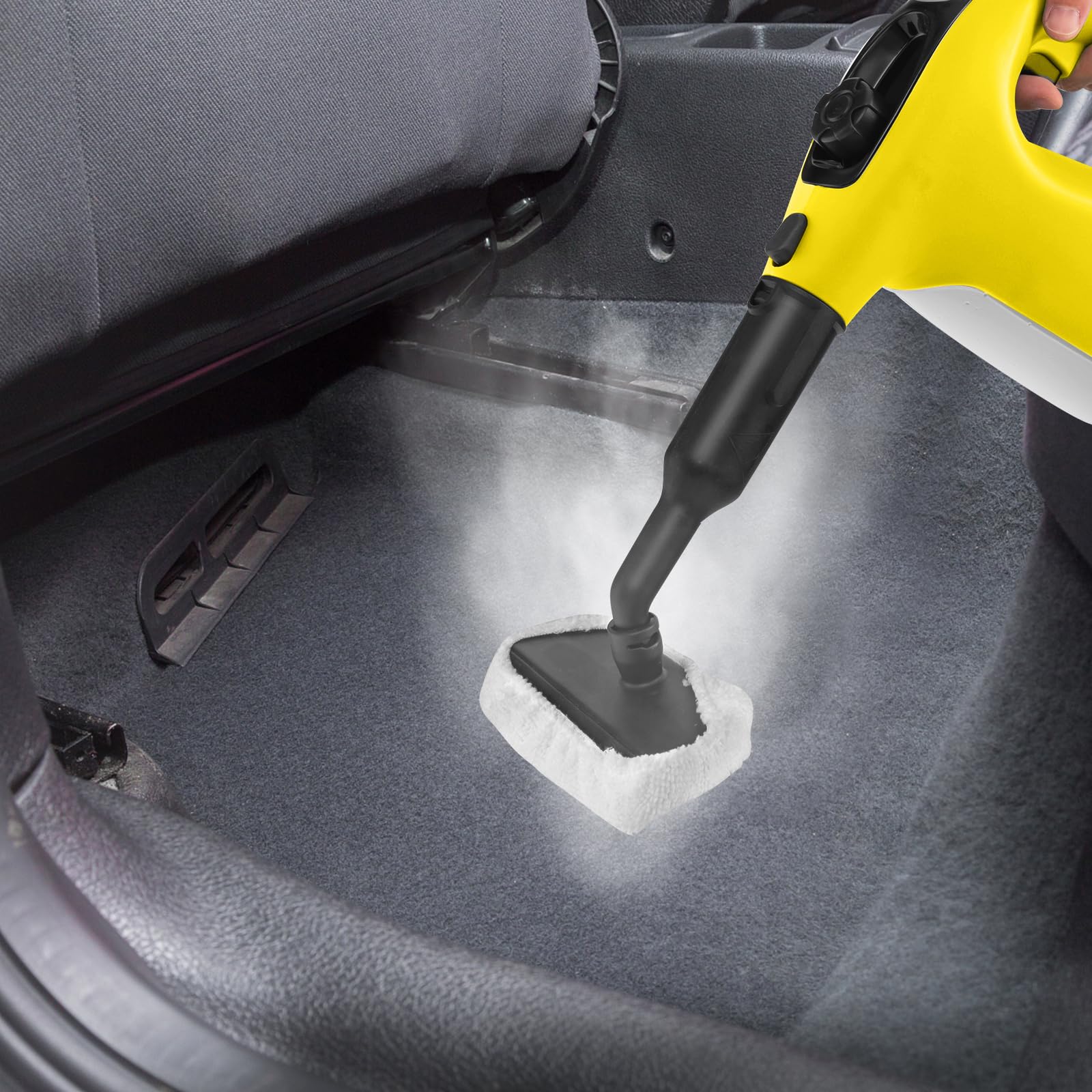 SOARS limpiador a Vapor con 14 Accesorios, Limpiador de Vapor: 2 bar, máx. 125 ℃, Listo en 1 Min, Potente 1500W, Depósito: 400ML, para Alfombras, Suelos y Ventanas (Amarillo)