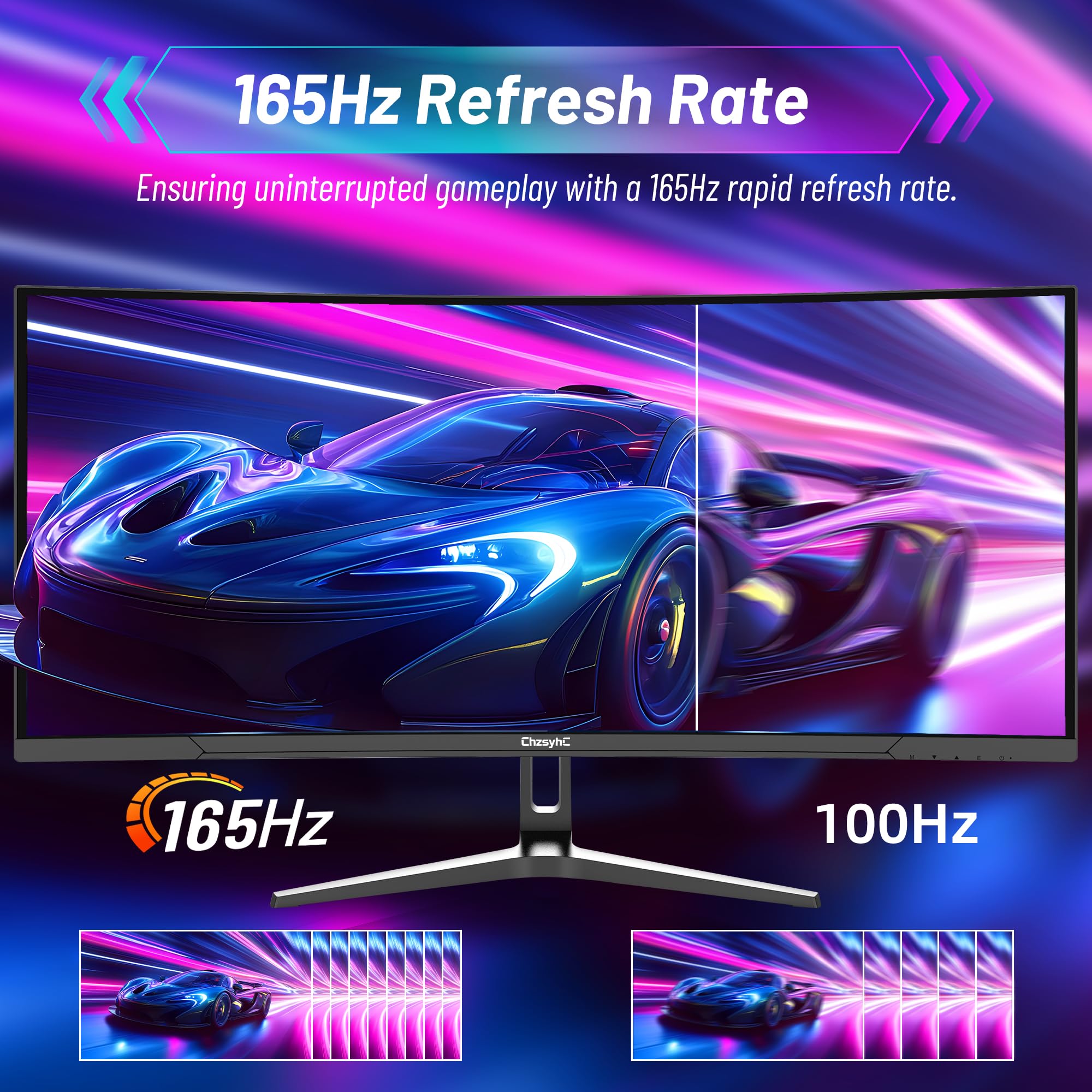 Monitor curvo ultra ancho para juegos de 34 pulgadas, WQHD 3440 x 1440p, 165 Hz, 120% sRGB, FreeSync, VESA (DP y cable HDMI incluidos), monitor de PC inmersivo para jugadores y profesionales