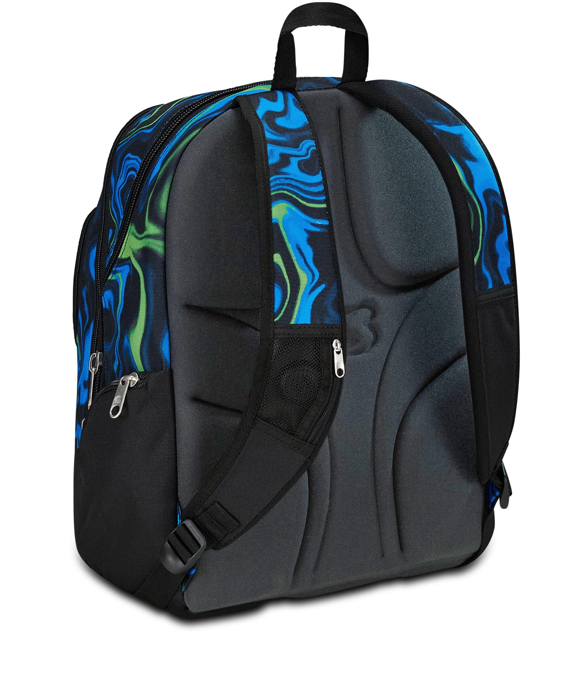 Seven Zaino Scuola Advanced, Nero Blu, Multi-Shade Boy, Zaino Doppio Scomparto Con Cassa Speaker Wireless Su Spallaccio, Tasca Porta PC o Tablet, Tasca Porta Borraccia e Organizer, Zaino Scuole Medie