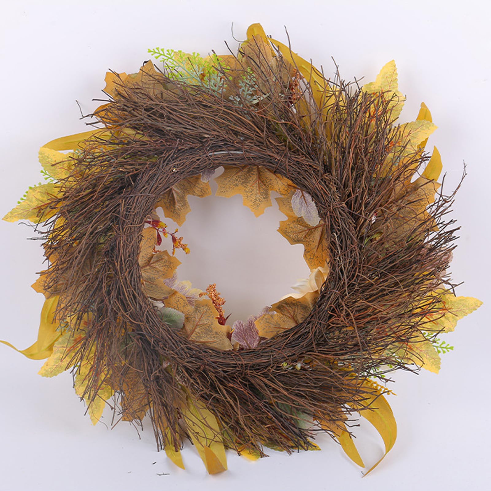 Couronne D'automne Artificielle Pour Porte D'entrée - Guirlande De Citrouille, Baies De Glands Et Feuilles D'érable - Décoration D'Halloween Et De Noël Pour Thanksgiving, Mur, Extérieur, Décoration