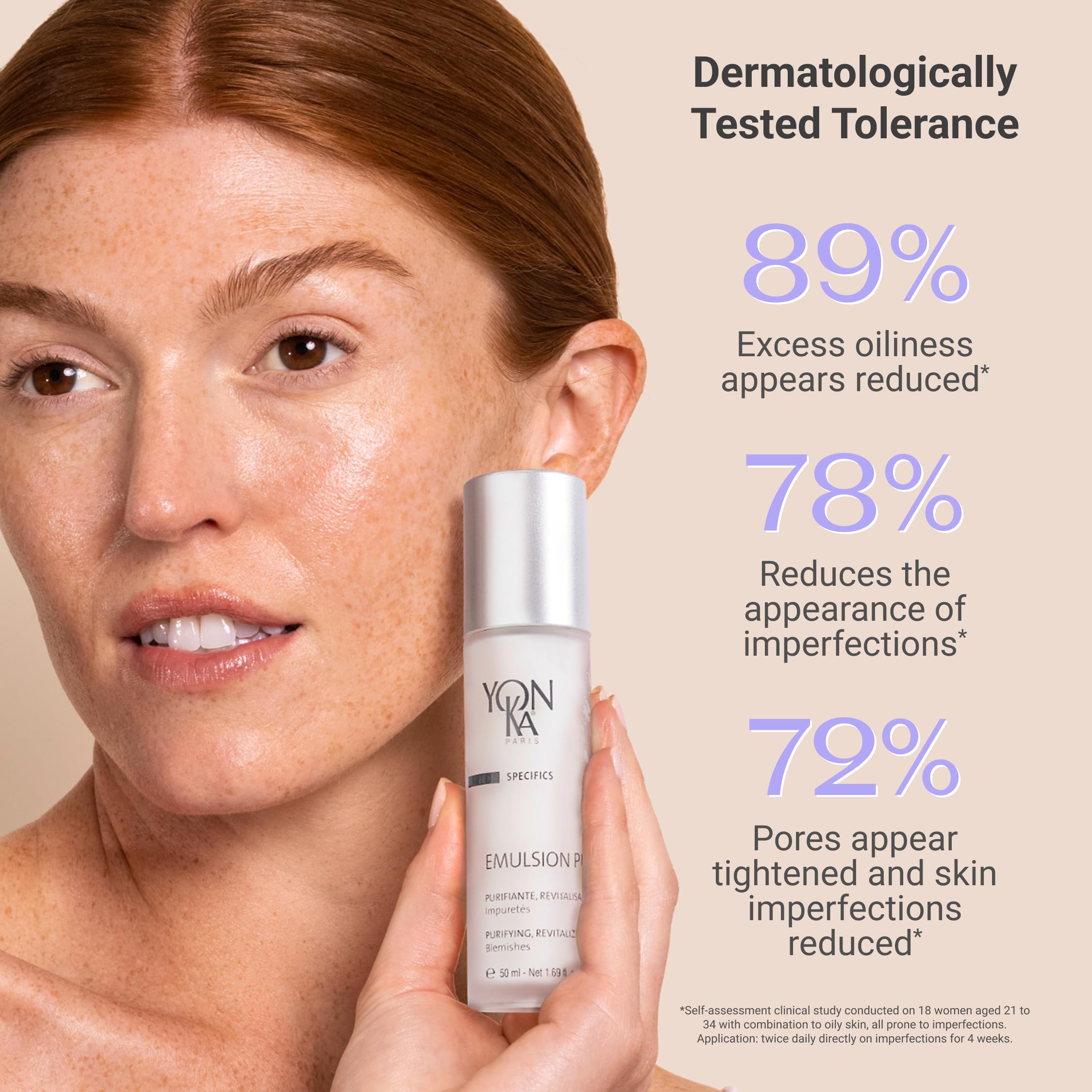 Emulsion Pure Yonka für Akne-neigende Haut 50ml | Reinigende Regenerations - Tagescreme mit entzündungshemmendem pflanzlichen Mix | Dermatologisch bewiesene Ergebnisse! 98% natürlichen Ursprungs