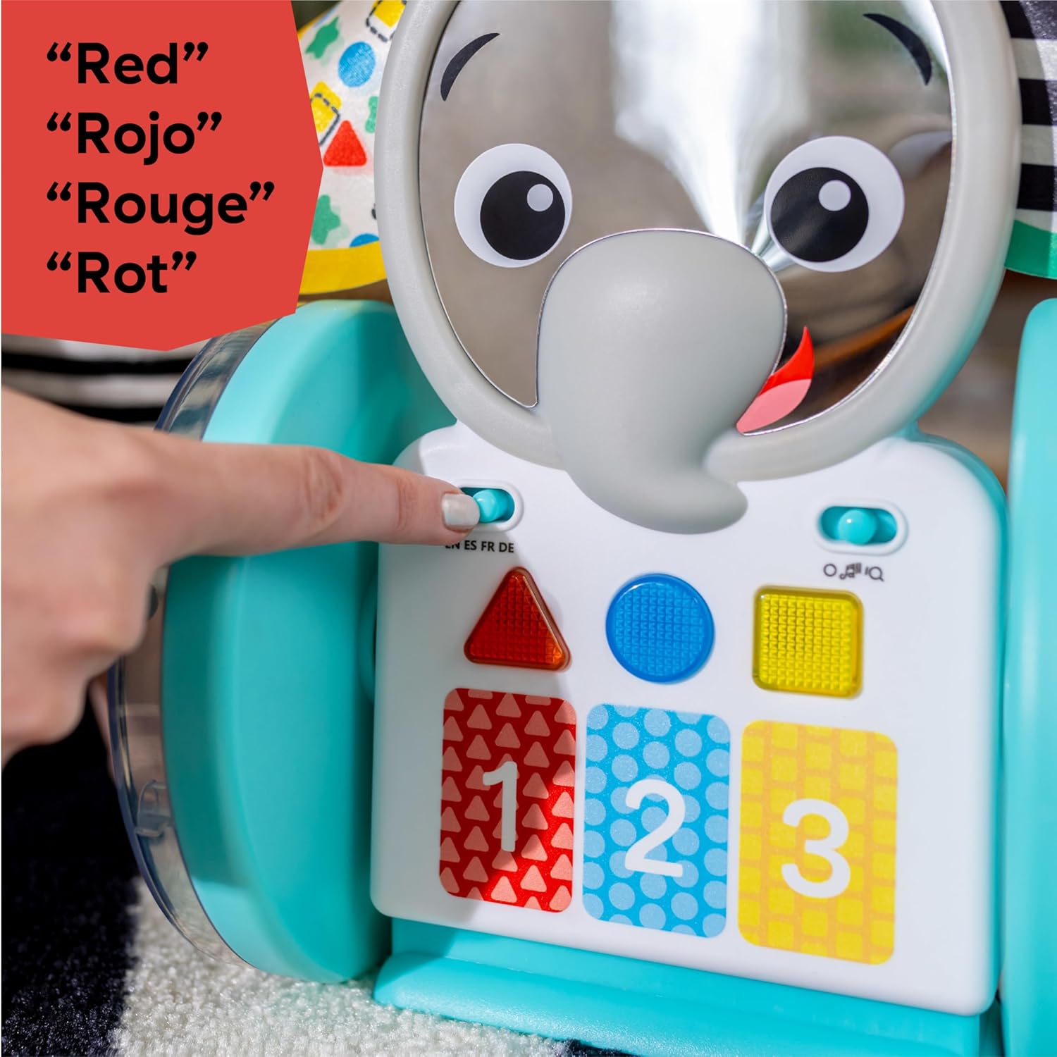 Baby Einstein Chase & Tap Earl Crawling Baby Toy, with Mirror and Music, Ages 6 Months and Up