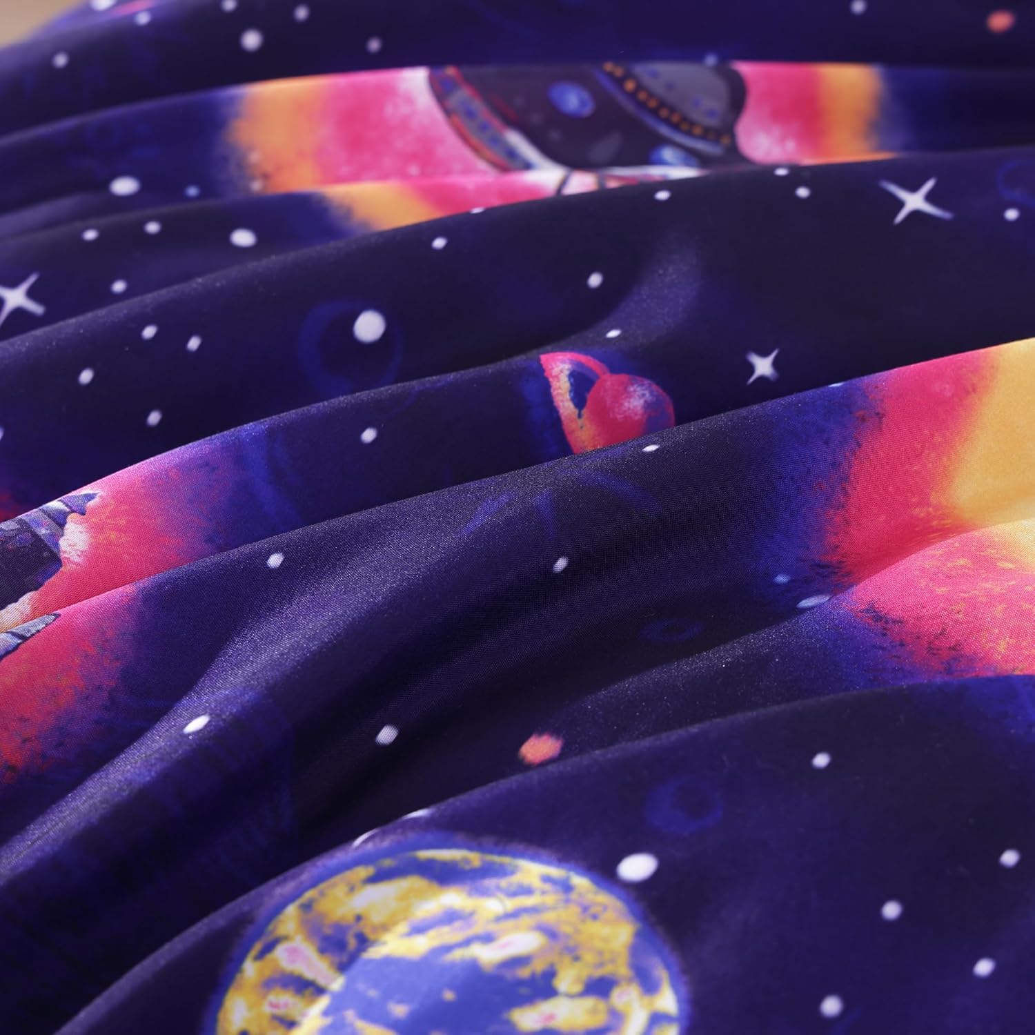 Twin Comforter Set for Boys-5 Pieces Space Rocket Twin Bedding Sets for Kids, Ultra Soft Bed in A Bag with Sheets - Image 5